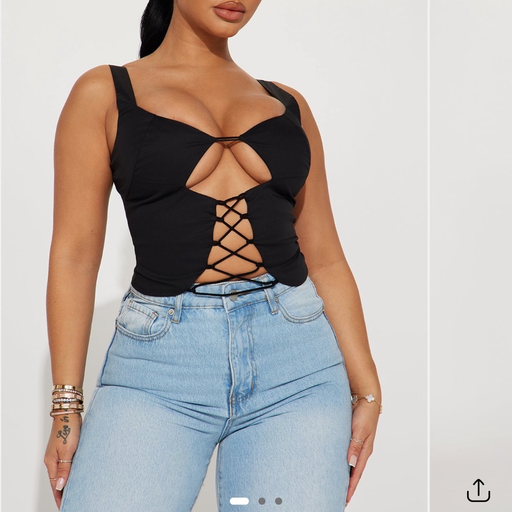 Fashion Nova Black Cutout Top